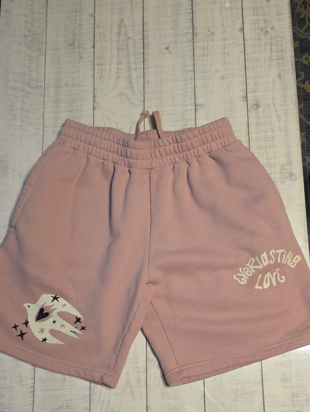 Elevated Faith Women's Pink Graphic Fleece Shorts - Everlasting Love